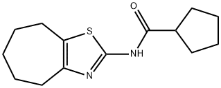 N-(5,6,7,8-tetrahydro-4H-cyclohepta[d][1,3]thiazol-2-yl)cyclopentanecarboxamide Struktur