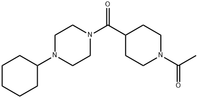 1-[4-(4-cyclohexylpiperazine-1-carbonyl)piperidin-1-yl]ethanone Struktur