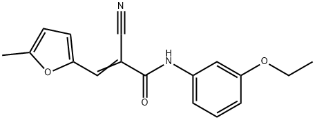 (E)-2-cyano-N-(3-ethoxyphenyl)-3-(5-methylfuran-2-yl)prop-2-enamide Struktur