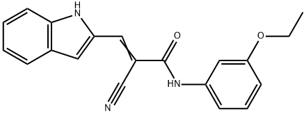 (E)-2-cyano-N-(3-ethoxyphenyl)-3-(1H-indol-2-yl)prop-2-enamide Struktur