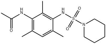 N-[2,4,6-trimethyl-3-(piperidin-1-ylsulfonylamino)phenyl]acetamide Struktur