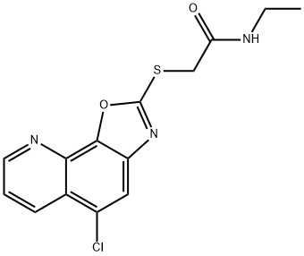 2-[(5-chloro-[1,3]oxazolo[4,5-h]quinolin-2-yl)sulfanyl]-N-ethylacetamide Struktur