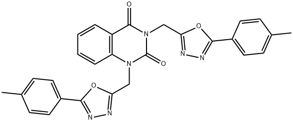 1,3-bis[[5-(4-methylphenyl)-1,3,4-oxadiazol-2-yl]methyl]quinazoline-2,4-dione Struktur