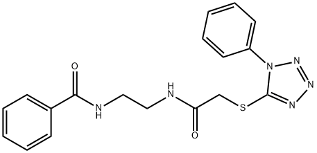 N-[2-[[2-(1-phenyltetrazol-5-yl)sulfanylacetyl]amino]ethyl]benzamide Struktur