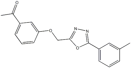 1-[3-[[5-(3-methylphenyl)-1,3,4-oxadiazol-2-yl]methoxy]phenyl]ethanone Struktur