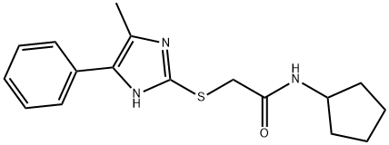 N-cyclopentyl-2-[(5-methyl-4-phenyl-1H-imidazol-2-yl)sulfanyl]acetamide Struktur