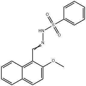 N-[(Z)-(2-methoxynaphthalen-1-yl)methylideneamino]benzenesulfonamide Struktur