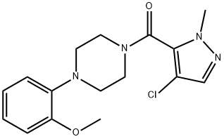 (4-chloro-2-methylpyrazol-3-yl)-[4-(2-methoxyphenyl)piperazin-1-yl]methanone Struktur