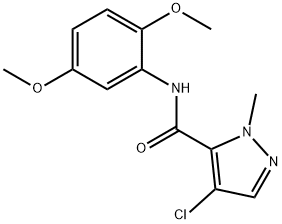 4-chloro-N-(2,5-dimethoxyphenyl)-2-methylpyrazole-3-carboxamide Struktur