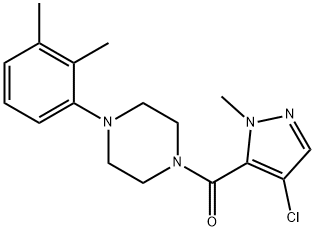 (4-chloro-2-methylpyrazol-3-yl)-[4-(2,3-dimethylphenyl)piperazin-1-yl]methanone Struktur