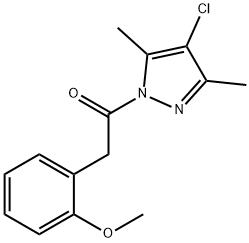 1-(4-chloro-3,5-dimethylpyrazol-1-yl)-2-(2-methoxyphenyl)ethanone Struktur