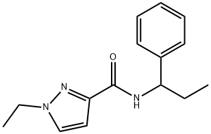 1-ethyl-N-(1-phenylpropyl)pyrazole-3-carboxamide Struktur