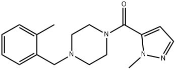 [4-[(2-methylphenyl)methyl]piperazin-1-yl]-(2-methylpyrazol-3-yl)methanone Struktur