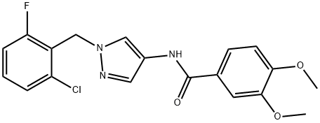 N-[1-[(2-chloro-6-fluorophenyl)methyl]pyrazol-4-yl]-3,4-dimethoxybenzamide Struktur