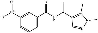 N-[1-(1,5-dimethylpyrazol-4-yl)ethyl]-3-nitrobenzamide Struktur