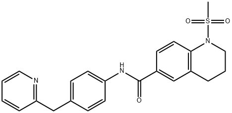 1-methylsulfonyl-N-[4-(pyridin-2-ylmethyl)phenyl]-3,4-dihydro-2H-quinoline-6-carboxamide Struktur