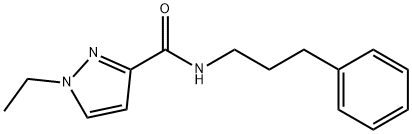 1-ethyl-N-(3-phenylpropyl)pyrazole-3-carboxamide Struktur