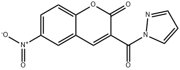 6-nitro-3-(pyrazole-1-carbonyl)chromen-2-one Struktur