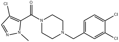 (4-chloro-2-methylpyrazol-3-yl)-[4-[(3,4-dichlorophenyl)methyl]piperazin-1-yl]methanone Struktur