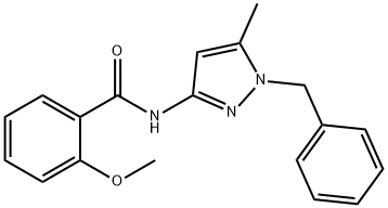 N-(1-benzyl-5-methylpyrazol-3-yl)-2-methoxybenzamide Struktur