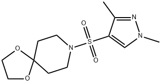 8-(1,3-dimethylpyrazol-4-yl)sulfonyl-1,4-dioxa-8-azaspiro[4.5]decane Struktur