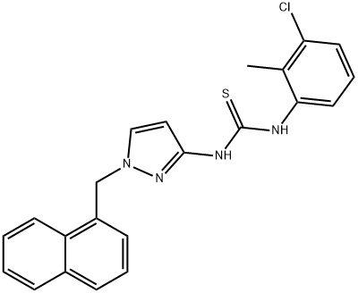 1-(3-chloro-2-methylphenyl)-3-[1-(naphthalen-1-ylmethyl)pyrazol-3-yl]thiourea Struktur