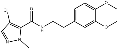 4-chloro-N-[2-(3,4-dimethoxyphenyl)ethyl]-2-methylpyrazole-3-carboxamide Struktur