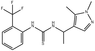 1-[1-(1,5-dimethylpyrazol-4-yl)ethyl]-3-[2-(trifluoromethyl)phenyl]thiourea Struktur