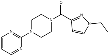 (1-ethylpyrazol-3-yl)-(4-pyrimidin-2-ylpiperazin-1-yl)methanone Struktur