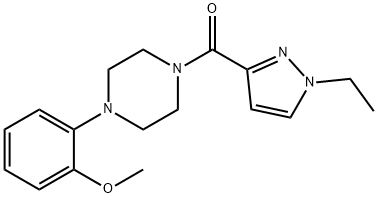 (1-ethylpyrazol-3-yl)-[4-(2-methoxyphenyl)piperazin-1-yl]methanone Struktur