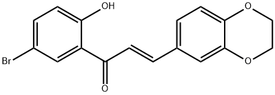 (E)-1-(5-bromo-2-hydroxyphenyl)-3-(2,3-dihydro-1,4-benzodioxin-6-yl)prop-2-en-1-one Struktur