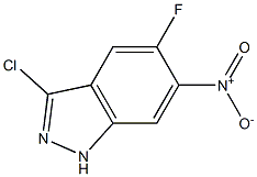 3-Chloro-5-fluoro-6-nitro-1H-indazole Struktur