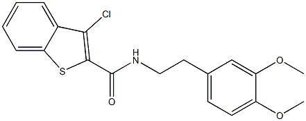 3-chloro-N-[2-(3,4-dimethoxyphenyl)ethyl]-1-benzothiophene-2-carboxamide Struktur