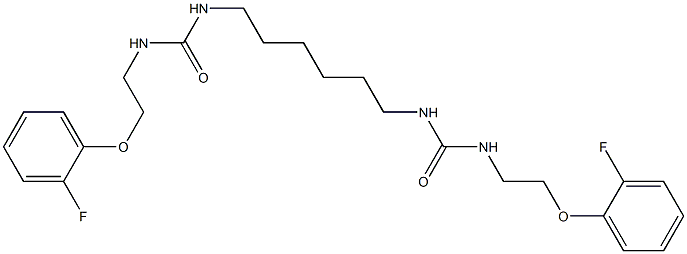 1-[2-(2-fluorophenoxy)ethyl]-3-[6-[2-(2-fluorophenoxy)ethylcarbamoylamino]hexyl]urea Struktur