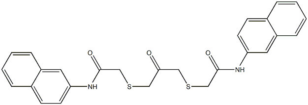 N-naphthalen-2-yl-2-[3-[2-(naphthalen-2-ylamino)-2-oxoethyl]sulfanyl-2-oxopropyl]sulfanylacetamide Struktur