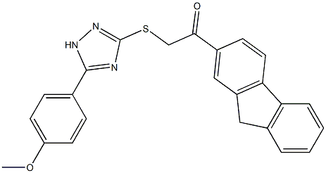 1-(9H-fluoren-2-yl)-2-[[5-(4-methoxyphenyl)-1H-1,2,4-triazol-3-yl]sulfanyl]ethanone Struktur