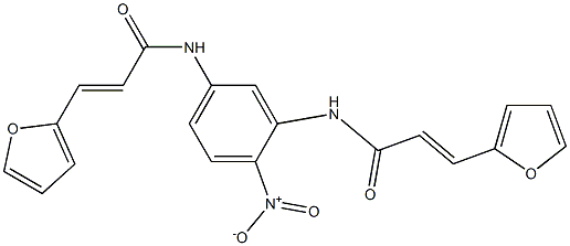 (E)-3-(furan-2-yl)-N-[3-[[(E)-3-(furan-2-yl)prop-2-enoyl]amino]-4-nitrophenyl]prop-2-enamide Struktur