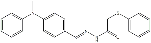 N-[(E)-[4-(N-methylanilino)phenyl]methylideneamino]-2-phenylsulfanylacetamide Struktur