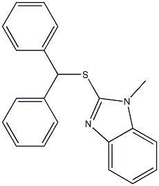 2-benzhydrylsulfanyl-1-methylbenzimidazole Struktur