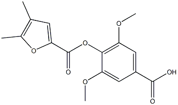 4-(4,5-dimethylfuran-2-carbonyl)oxy-3,5-dimethoxybenzoic acid Struktur