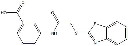 3-[[2-(1,3-benzothiazol-2-ylsulfanyl)acetyl]amino]benzoic acid Struktur