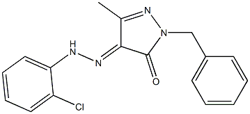 (4E)-2-benzyl-4-[(2-chlorophenyl)hydrazinylidene]-5-methylpyrazol-3-one Struktur