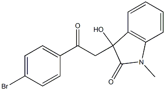 3-[2-(4-bromophenyl)-2-oxoethyl]-3-hydroxy-1-methylindol-2-one Struktur