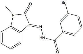 3-bromo-N-[(E)-(1-methyl-2-oxoindol-3-ylidene)amino]benzamide Struktur