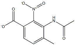 3-acetamido-4-methyl-2-nitrobenzoate Struktur