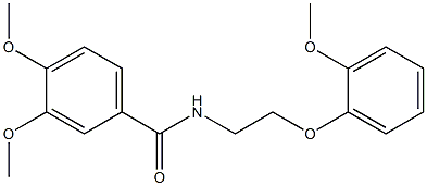 3,4-dimethoxy-N-[2-(2-methoxyphenoxy)ethyl]benzamide Struktur