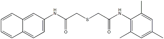 N-naphthalen-2-yl-2-[2-oxo-2-(2,4,6-trimethylanilino)ethyl]sulfanylacetamide Struktur