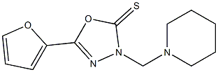 5-(furan-2-yl)-3-(piperidin-1-ylmethyl)-1,3,4-oxadiazole-2-thione Struktur