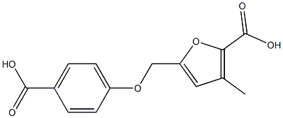 5-[(4-carboxyphenoxy)methyl]-3-methylfuran-2-carboxylic acid Struktur