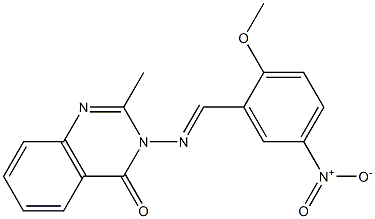 3-[(E)-(2-methoxy-5-nitrophenyl)methylideneamino]-2-methylquinazolin-4-one Struktur